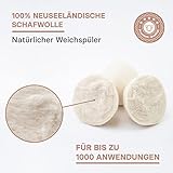 VALNEO 6 Trockner-Bälle aus 100% natürlicher Schafswolle für den Wäschetrockner, schonend zur Wäsche, Strom- und Zeit-sparend |mit 2 Jahren Zufriedenheitsgarantie | Trocknerkugeln - 2