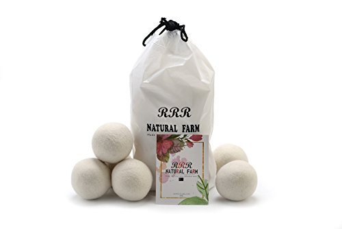 6 Bälle – 7cm Durchmesser, 100% Organic Neuseeland Wolle Trocknerbälle von RRR Natural Farm, Wiederverwendbar Natürliches Gewebe Weichmacher Gesundes Wäscheleben - 2
