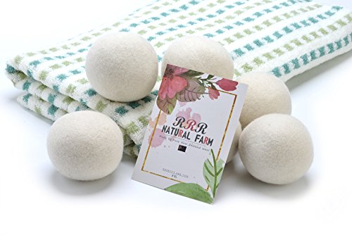 6 Bälle – 7cm Durchmesser, 100% Organic Neuseeland Wolle Trocknerbälle von RRR Natural Farm, Wiederverwendbar Natürliches Gewebe Weichmacher Gesundes Wäscheleben - 4